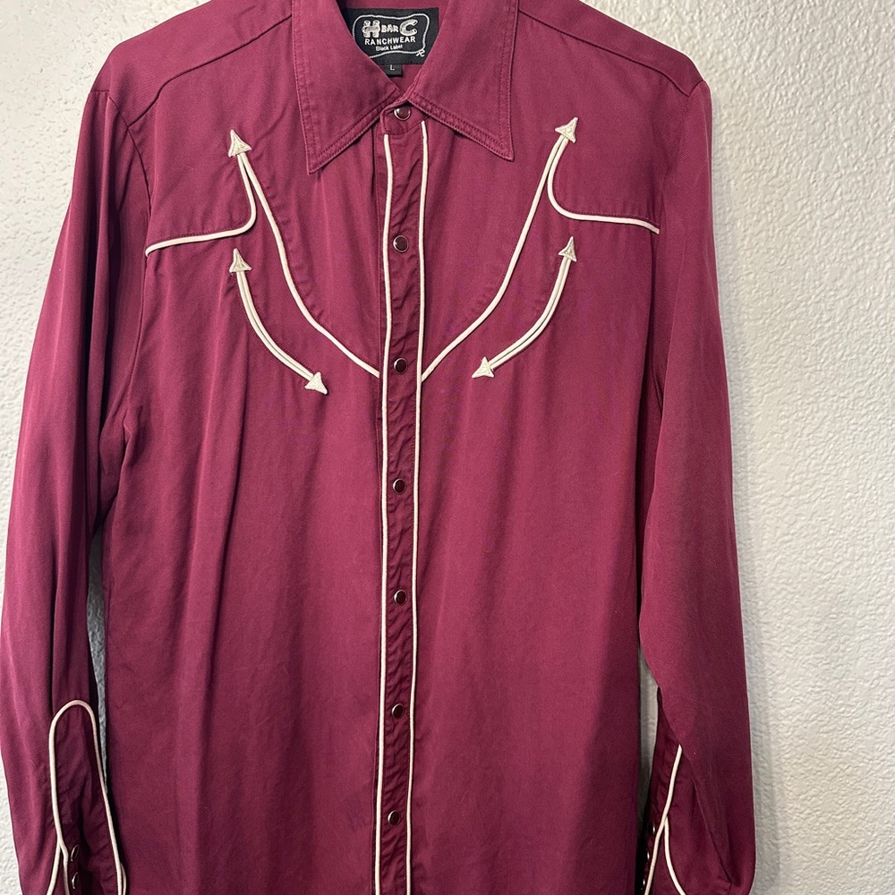 H Bar C RENO MEN'S SHIRT MAROON